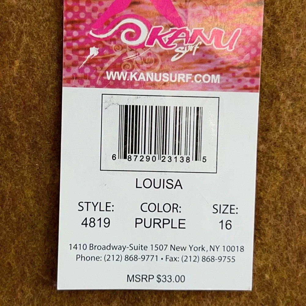Kanu Surf Girls 16 Purple Floral Louisa Wrap Bikini Swim Top NWT